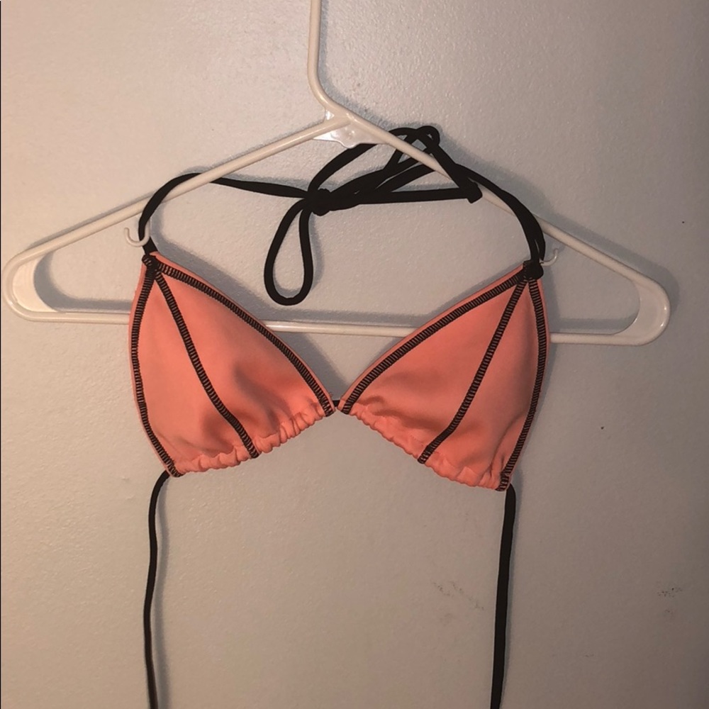 Pink triangle bathing suit top